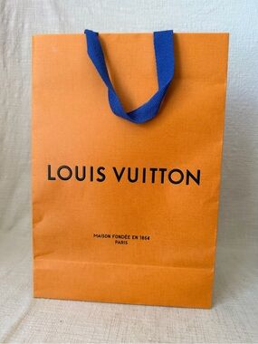 LOUIS VUITTON 14”x 10” X 4” Authentic Paper Gift/Shopping Bag Small Tote Orange